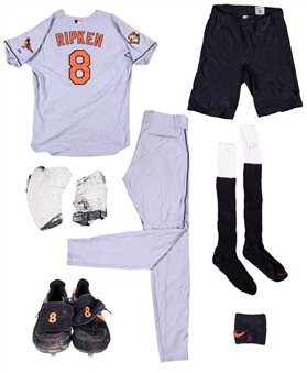 2001 Cal Ripken Jr. Game Used Orioles & Photo Matched Full Uniform - Photo Matched To Final Game In Oakland On 9/5/2001, Featuring Jersey, Pants & Cleats (J.T. Sports, Sports Investors & Ripken LOA)